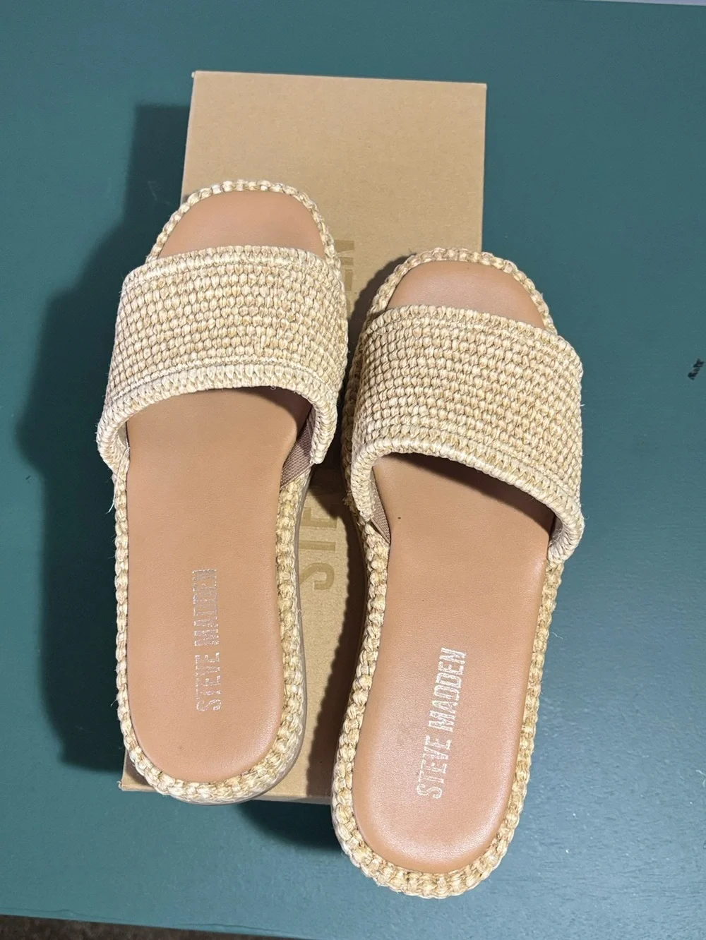 Steve Madden Boardwalk Raffia Slide Sandals